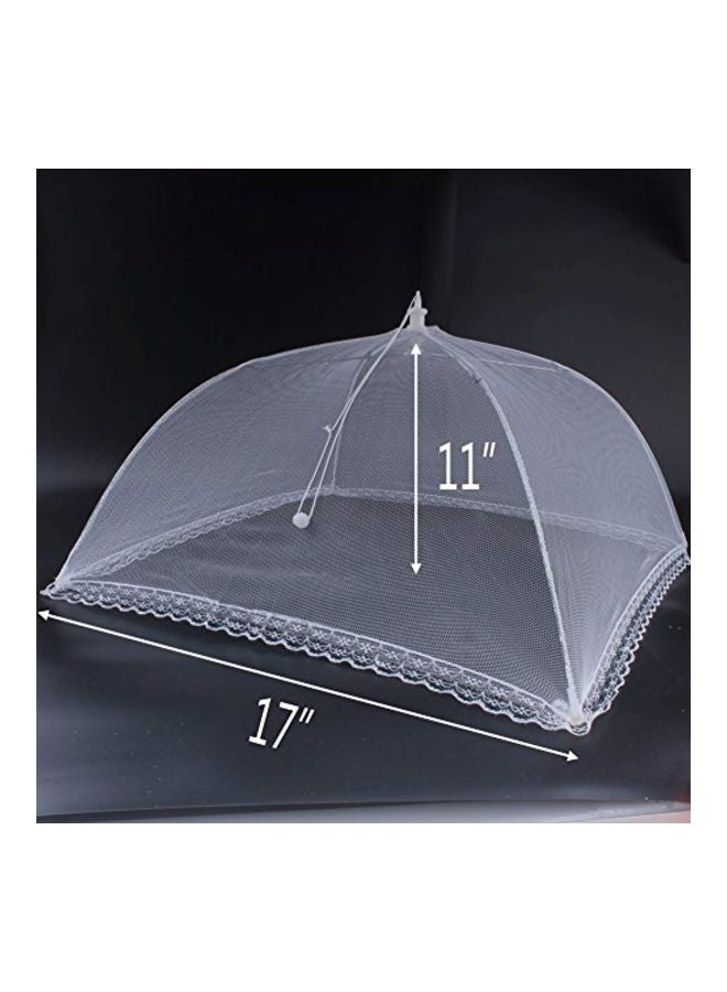 زيكوم 4 قطع لأغطية طعام شبكيّة بتصميم خيمة أبيض 17x11x17بوصة - Image 2